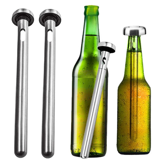 2PCS Stainless Steel 18/8 Bottle Chill Sticks Beer Chiller Pourer Cooler