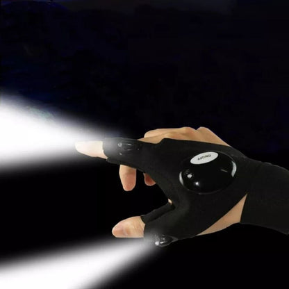2X Outdoor Finger Glove w/ LED Light Flashlight Gloves Gear Rescue Night Fishing