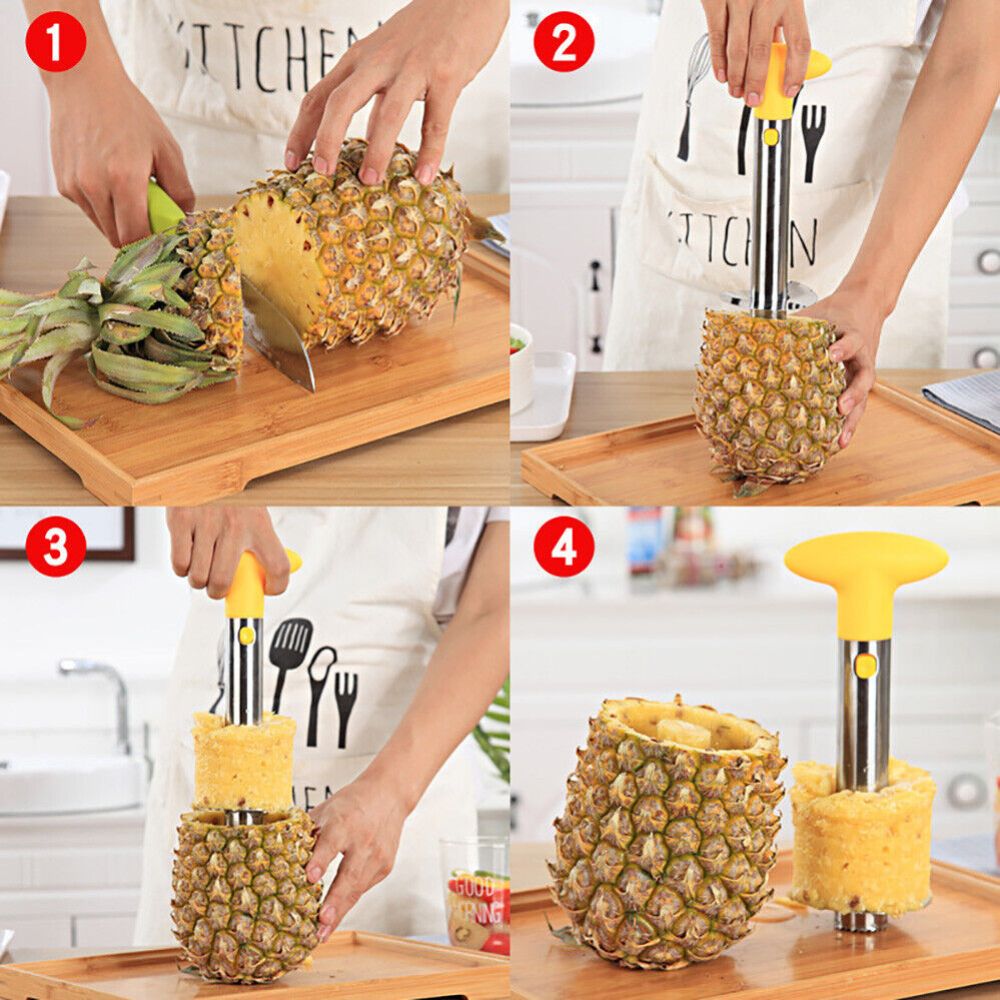 3-in-1 Pineapple Peeler Corer Slicer Easy Stainless Steel Kitchen Tool Fruit