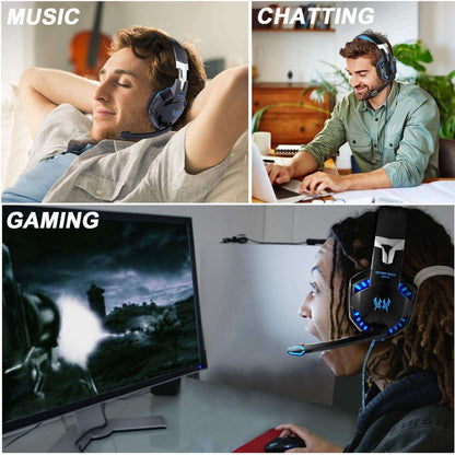 3.5mm Gaming Headset MIC LED Headphones Surround for PC  PS4 Xbox One Mac Laptop