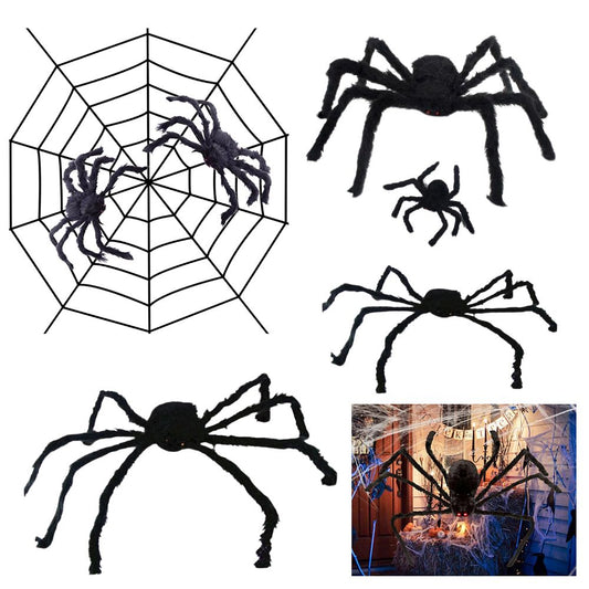 75M-150CM Halloween Giant Spider Decoration Haunted House Prop Indoor Outdoor Party