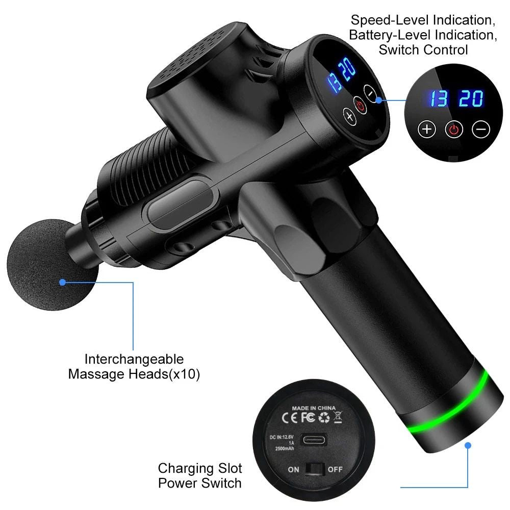 Handheld percussion massage gun