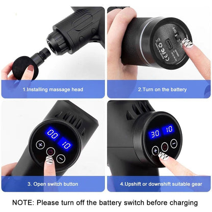 Handheld percussion massage gun