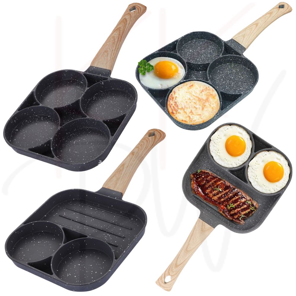 3/4-Hole Fried Egg Pancake Burger Non-Stick Frying Pan Breakfast Egg Maker Cook