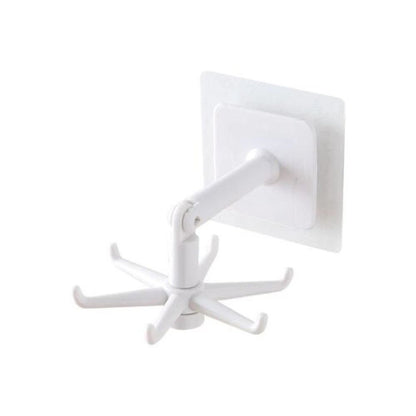 360°6 Hook Rack Holder Under Shelf Kitchen Utensil Organiser Wall Hook Hanging