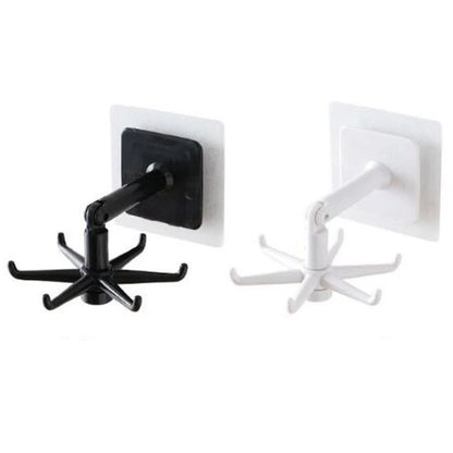 360°6 Hook Rack Holder Under Shelf Kitchen Utensil Organiser Wall Hook Hanging