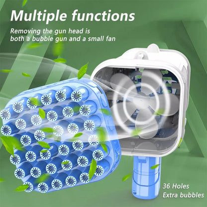 36 Holes Automatic Bubble Gun Bazooka Soap Water Bubble Machine Outdoor Party