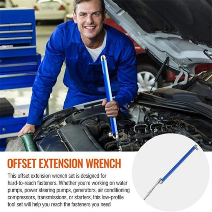 39cm Spanner Extension Wrench Set Offset Ratchet Extender with Adapters