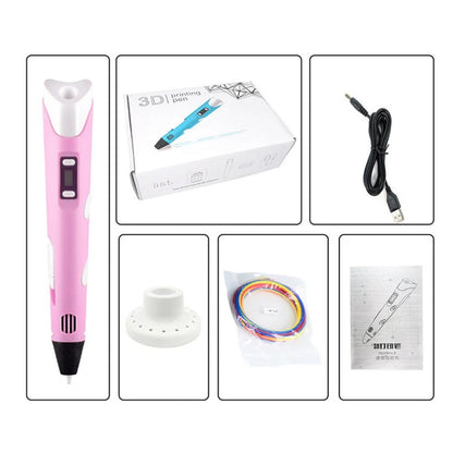 3D Printing Pen Set 12 Colours Doodle Printer Drawing PLA Filament Gift For Kids
