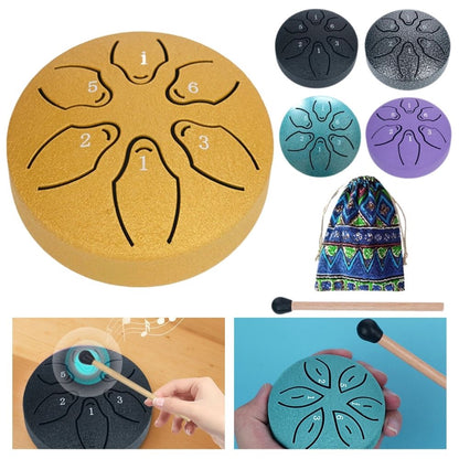 3 Inches 6 Notes Mini Steel Tongue Drum Handpan Drum Unique Gift