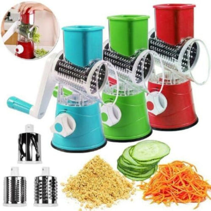 3 in 1 Vegetable Fruit Slicer Kitchen Chopper Cutter Shredder Food Manual Rotary Grater