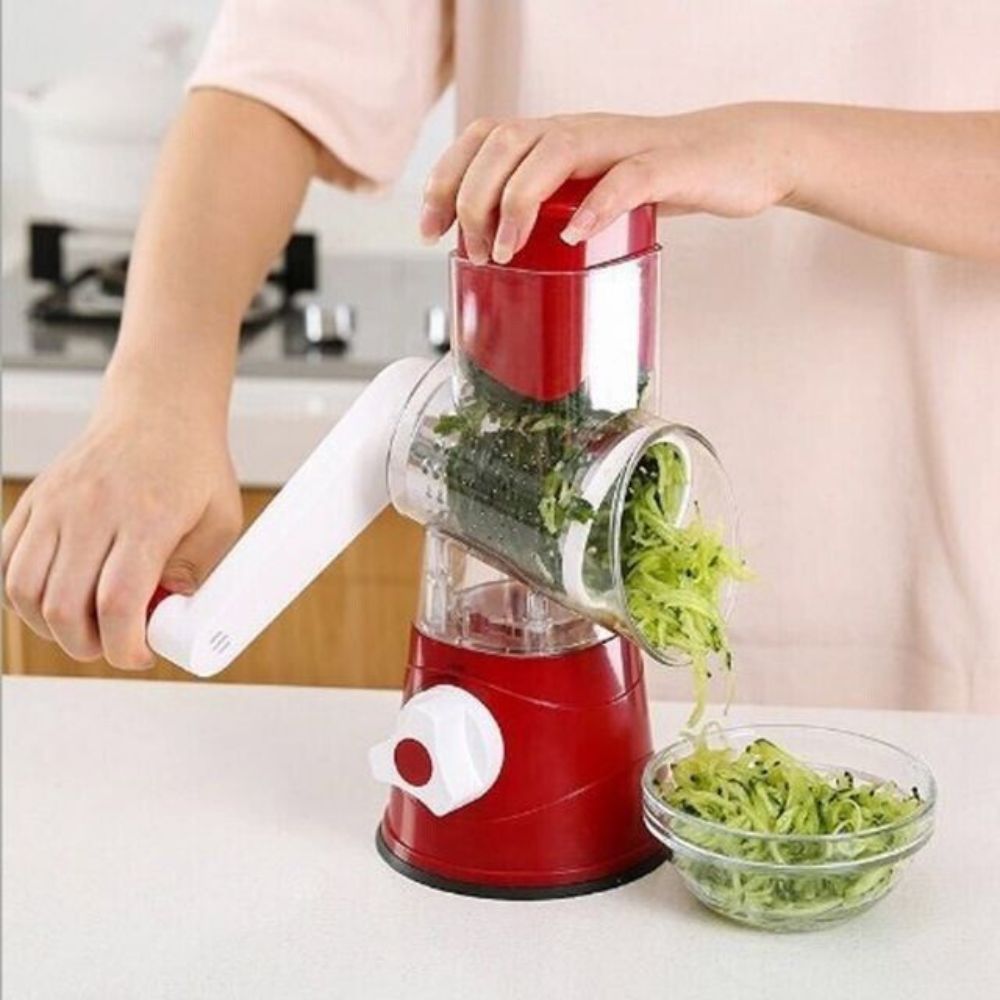 3 in 1 Vegetable Fruit Slicer Kitchen Chopper Cutter Shredder Food Manual Rotary Grater