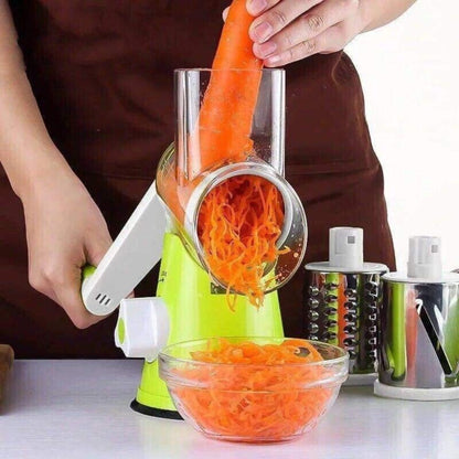 3 in 1 Vegetable Fruit Slicer Kitchen Chopper Cutter Shredder Food Manual Rotary Grater