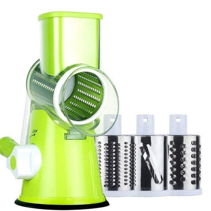 3 in 1 Vegetable Fruit Slicer Kitchen Chopper Cutter Shredder Food Manual Rotary Grater