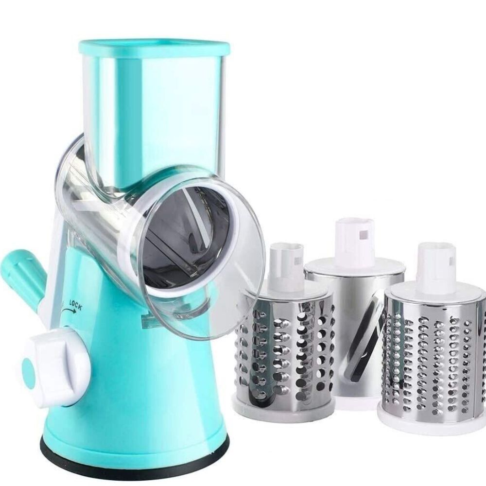 3 in 1 Vegetable Fruit Slicer Kitchen Chopper Cutter Shredder Food Manual Rotary Grater