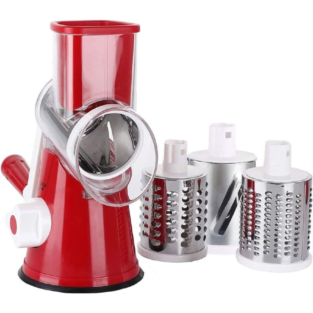 3 in 1 Vegetable Fruit Slicer Kitchen Chopper Cutter Shredder Food Manual Rotary Grater