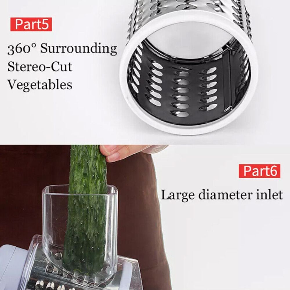 3 in 1 Vegetable Fruit Slicer Kitchen Chopper Cutter Shredder Food Manual Rotary Grater