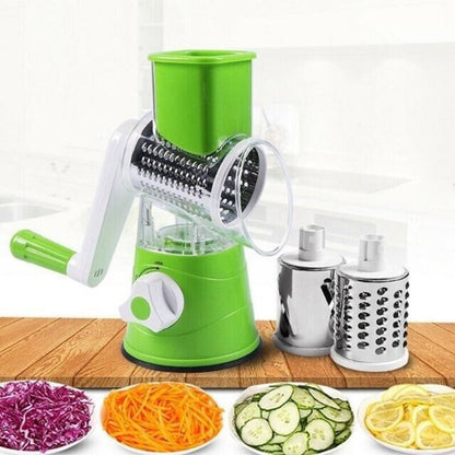 3 in 1 Vegetable Fruit Slicer Kitchen Chopper Cutter Shredder Food Manual Rotary Grater