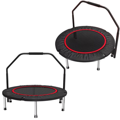 40” Fitness Trampoline Gym Rebounder Exercise Arch Handrail Jogger Home Cardio