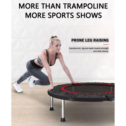 40” Fitness Trampoline Gym Rebounder Exercise Arch Handrail Jogger Home Cardio