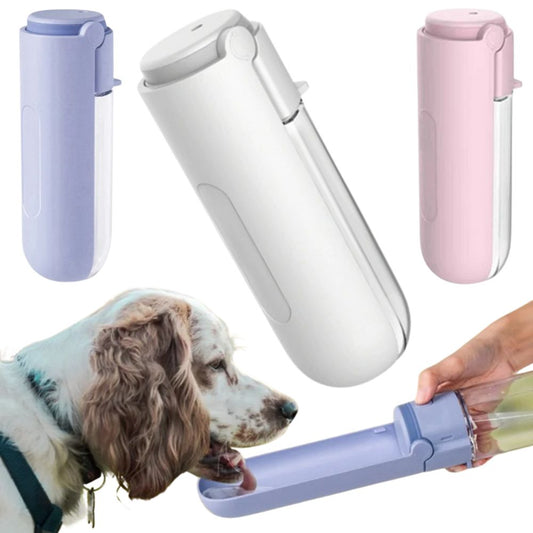 420ml Portable Dog Drinking Bottle Dispenser Water Feeder Pet Cup Bowl Outdoor