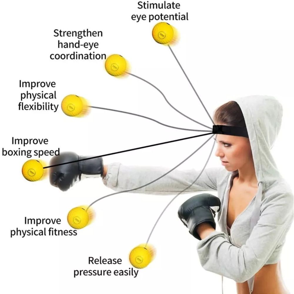 4 Ball Boxing Head Band Speedball Fight Training Reflex Speed Punch Exercise