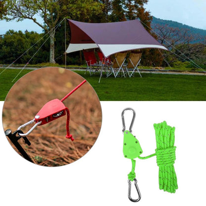 4X 4M Camping Ratchet Pulley Tent Guide Tensioner Tie Rope Adjustable Guy Line