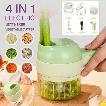 4 in 1 Mini Handheld Wireless Electric Vegetable Cutter Food Chopper Grinder