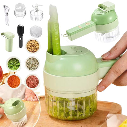 4 in 1 Mini Handheld Wireless Electric Vegetable Cutter Food Chopper Grinder