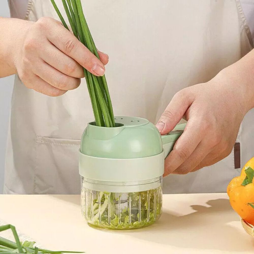 4 in 1 Mini Handheld Wireless Electric Vegetable Cutter Food Chopper Grinder