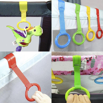 4pcs Baby Crib Pull Rings Walking Training Ring Security Baby Stand Up