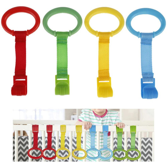 4pcs Baby Crib Pull Rings Walking Training Ring Security Baby Stand Up