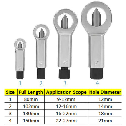 4pcs Metal Nut Splitter Breaker Remover Extractor Manual Pressure Cracker