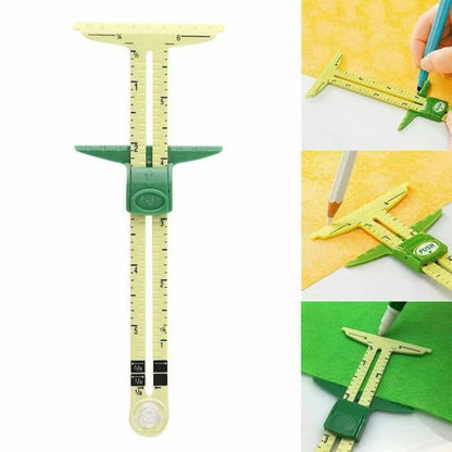 5-in-1 Sliding Gauge with No-Hassle Triangles Gauge Measuring for Sewing