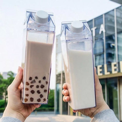 500ml/1000ml Acrylic Water Bottle Plastic Milk Carton Tumbler