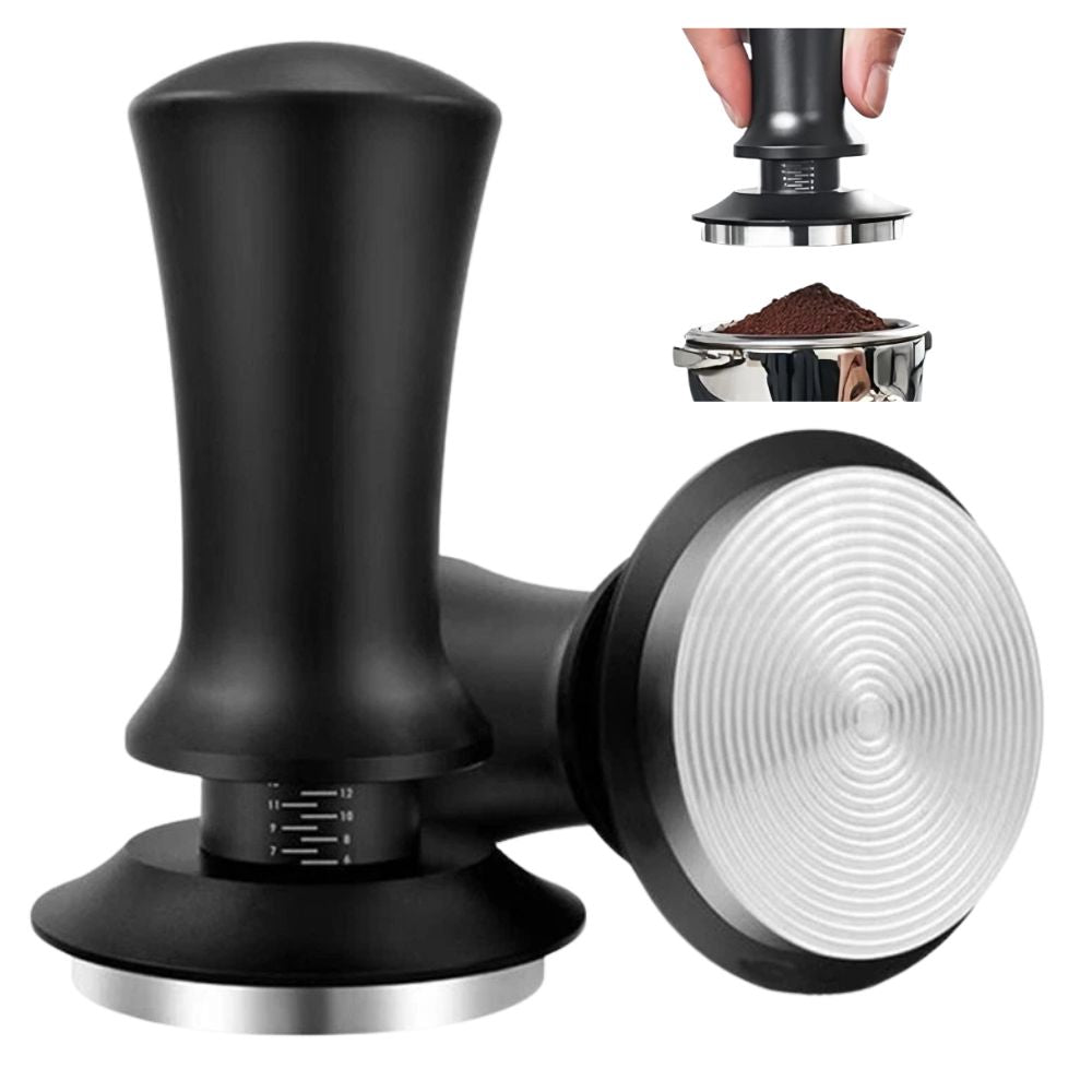 Calibrated spring espresso coffee tamper