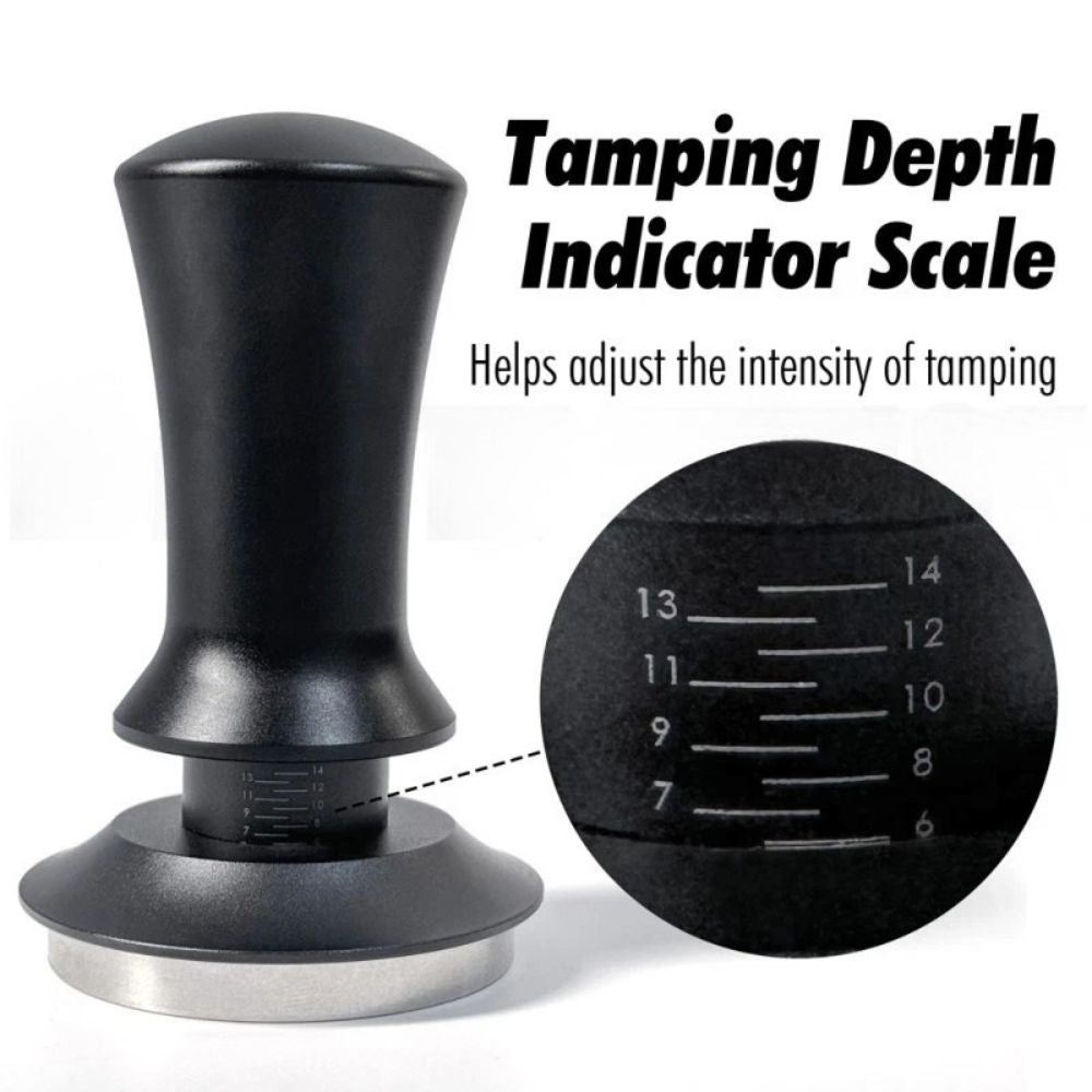 Calibrated spring espresso coffee tamper