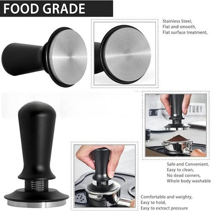 Calibrated spring espresso coffee tamper