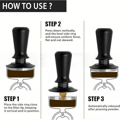 Calibrated spring espresso coffee tamper