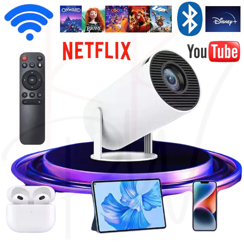 5G 4K WiFi Bluetooth Projector Smart HD LED HDMI USB Android Office Home Theater