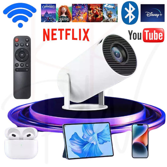 5G 4K WiFi Bluetooth Projector Smart HD LED HDMI USB Android Office Home Theater