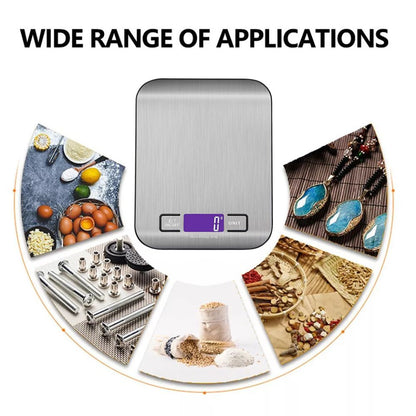 5KG/1G Electronic Digital Scale Stainless Steel Kitchen Postal Scale