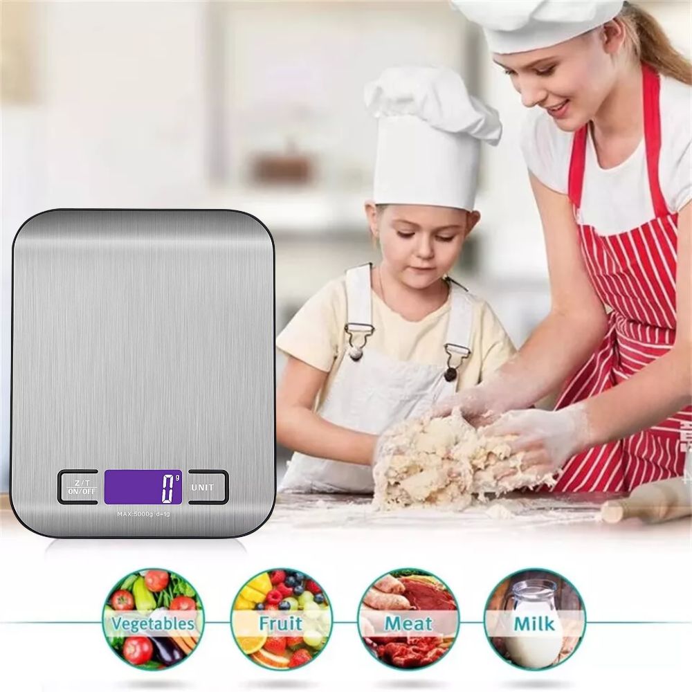 5KG/1G Electronic Digital Scale Stainless Steel Kitchen Postal Scale