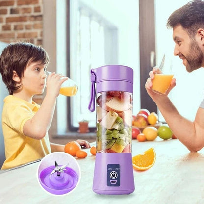 6-Blades Rechargeable Portable USB Electric Fruit Juicer Blender Travel Bottle