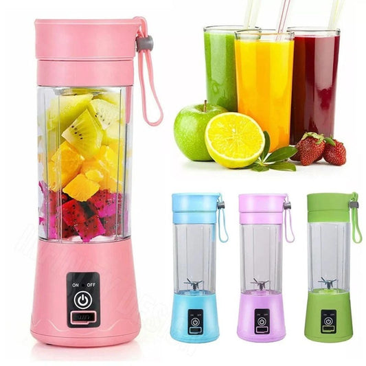 6-Blades Rechargeable Portable USB Electric Fruit Juicer Blender Travel Bottle