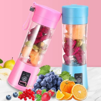 6-Blades Rechargeable Portable USB Electric Fruit Juicer Blender Travel Bottle