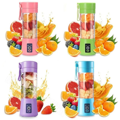 6-Blades Rechargeable Portable USB Electric Fruit Juicer Blender Travel Bottle