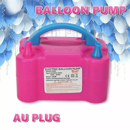 600W Electric Balloon Pump Inflator Balloon Power 2 Nozzles Portable AU Plug