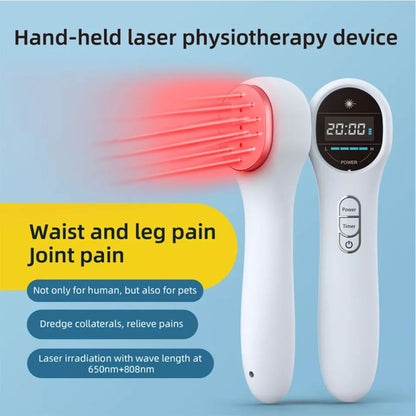 650nm+808nm Cold Laser Red Light Pain Relief Therapy Knee Fit Pet Wounds Healing