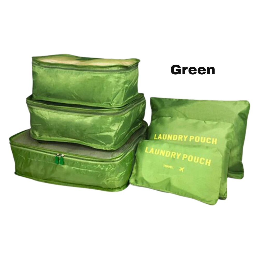 6PCS Travel Luggage Organiser Cube Clothes Storage Pouch Suitcase Packing Bags